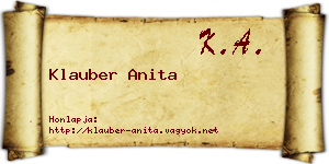 Klauber Anita névjegykártya