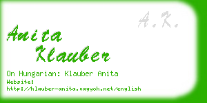 anita klauber business card